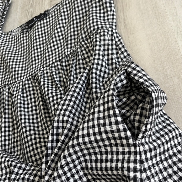 Tuckernuck Pomander Place‎ Abigail Gingham Plaid Black White Dress Womens Medium - Picture 7 of 14
